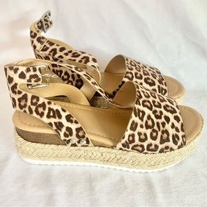 Leopard espadrilles.